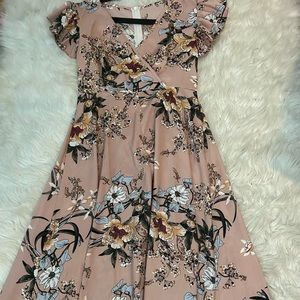 Nude Floral Dress
